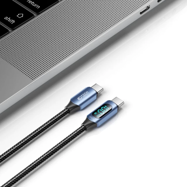 Кабель Tech-Protect UltraBoost LED USB-C to USB-C 100W 5A 2m Blue (5906203690664)