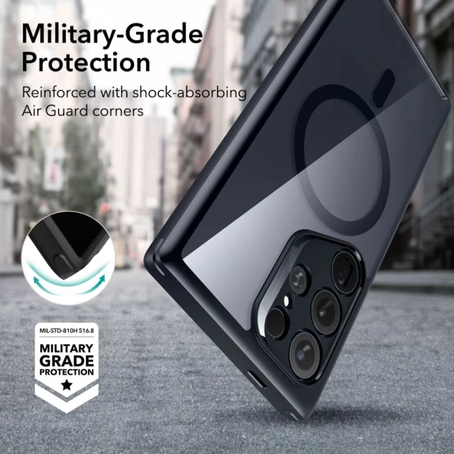 Чохол ESR Classic Hybrid Halolock для Samsung Galaxy S24 Ultra Clear Black with MagSafe (4894240190272)