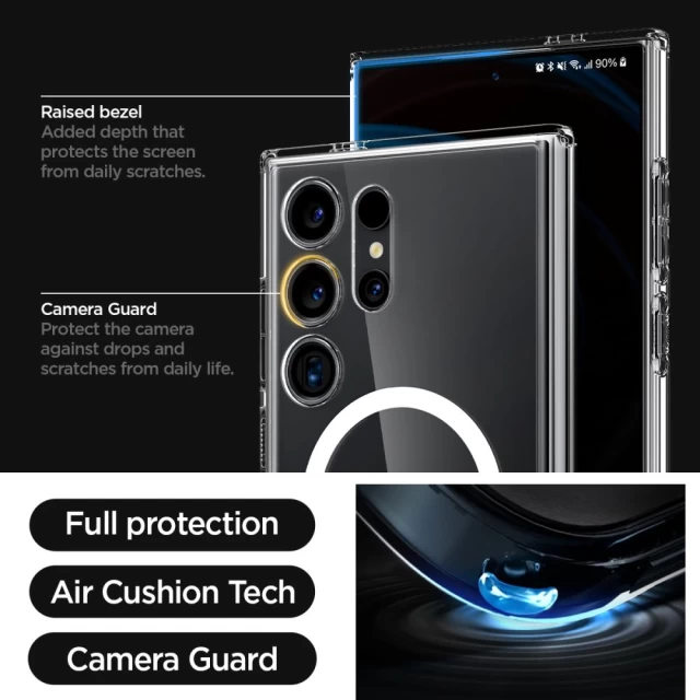 Чохол Spigen Ultra Hybrid Onetap для Samsung Galaxy S24 Ultra White with MagSafe (ACS07297)