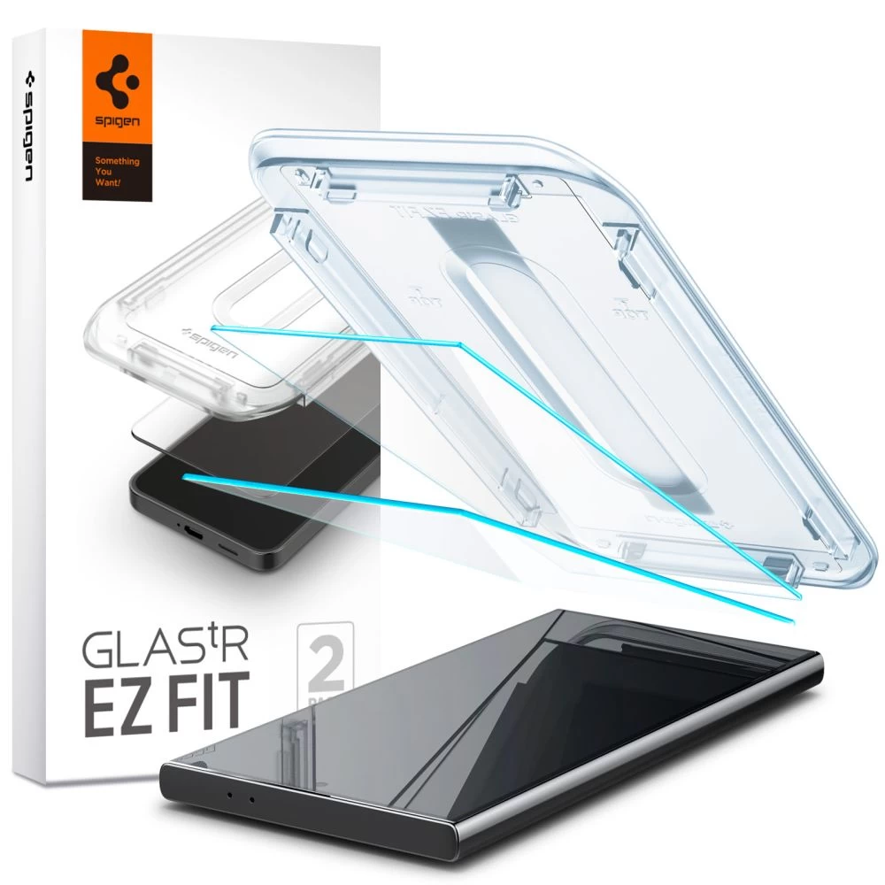 Защитное стекло Spigen с монтажным комплектом Glas.TR EZ Fit (2 Pack) для  Samsung Galaxy S24 Ultra Clear (AGL07495) - купить по цене 1719 ₴ в Киеве /  Украине. Оригинальный товар с гарантией качества.