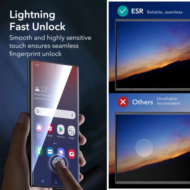 Комплект защитных стекол ESR Set 2-Pack для Samsung Galaxy S24 Ultra Clear (4894240077115)
