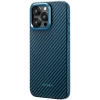 Чехол Pitaka MagEZ Case Pro 4 Twill 1500D для iPhone 15 Pro Max Black Blue with MagSafe (KI1508PMPA)
