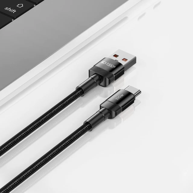 Кабель Tech-Protect UltraBoost Evo USB-C to USB-A 100W 5A 0.5m Black (5906203690701)