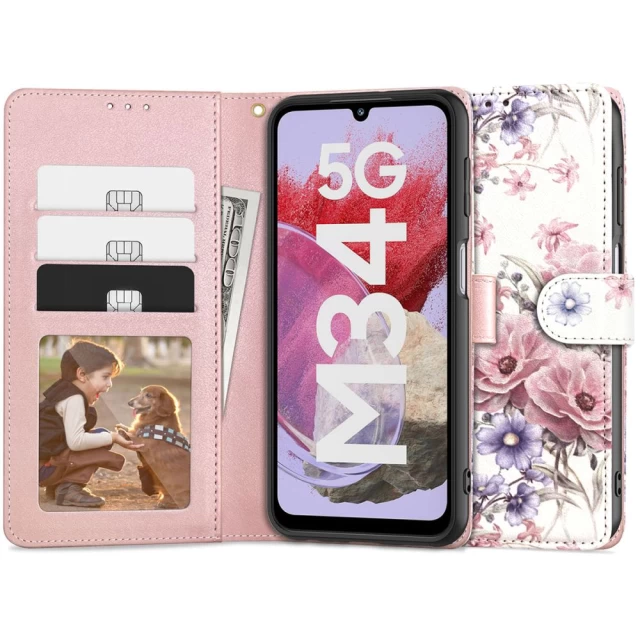 Чохол-книжка Tech-Protect Wallet для Samsung Galaxy M34 5G (M346) Blossom Flower (5906203691203)