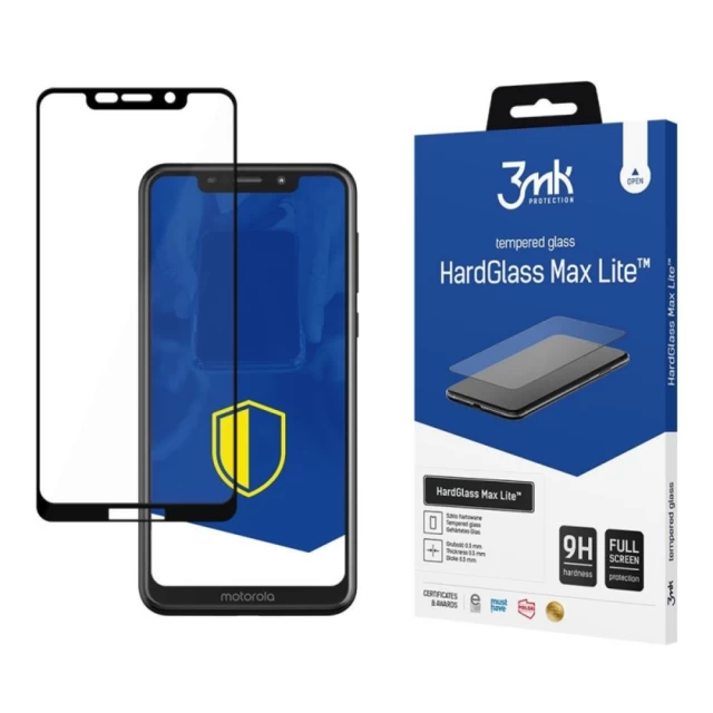 Захисне скло 3mk HardGlass Max Lite для Motorola One Black (5903108072915)