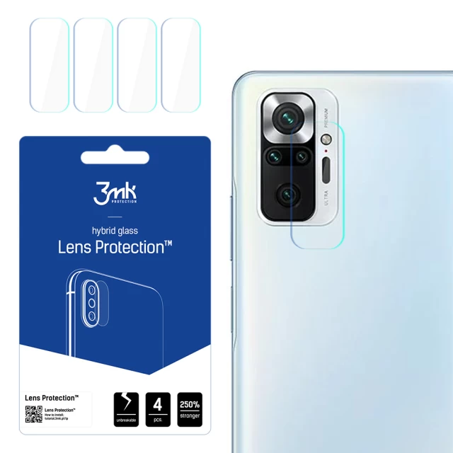 Защитное стекло для камеры 3mk Lens Protection для Xiaomi Redmi Note 10 Pro Max Transparent (4 Pack) (3mk Lens Protect(318))