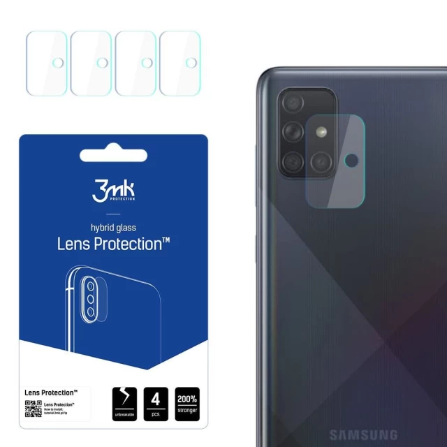 Захисне скло для камери 3mk Lens Protection для Samsung Galaxy A71 5G (A716) Transparent (4 Pack) (5903108357074)