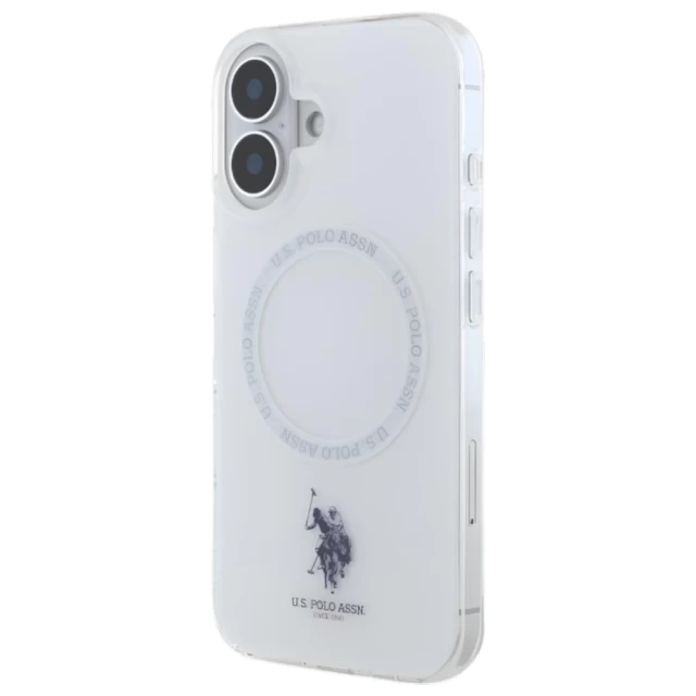 Чехол U.S. Polo Assn. IML Ring для iPhone 16 White with MagSafe (USHMP16SHOCLDPW)