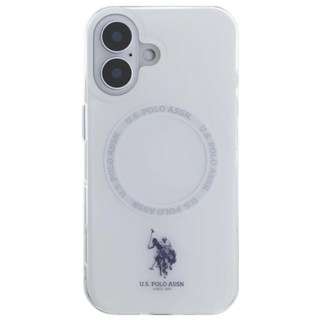 Чехол U.S. Polo Assn. IML Ring для iPhone 16 White with MagSafe (USHMP16SHOCLDPW)