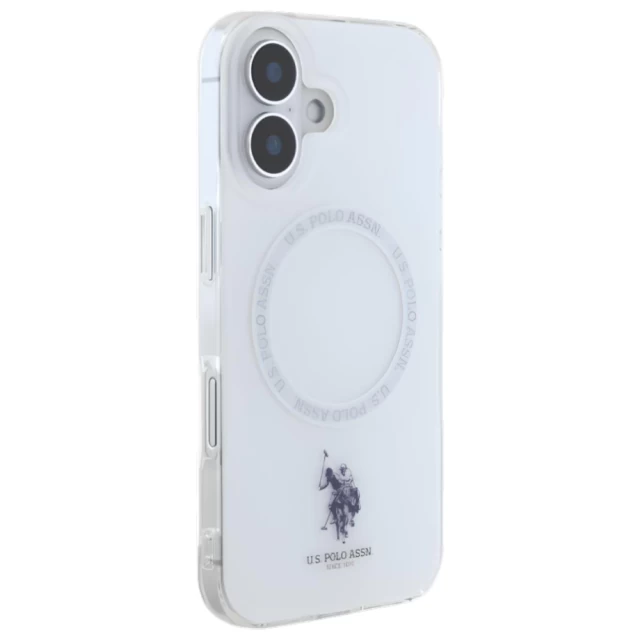 Чехол U.S. Polo Assn. IML Ring для iPhone 16 White with MagSafe (USHMP16SHOCLDPW)