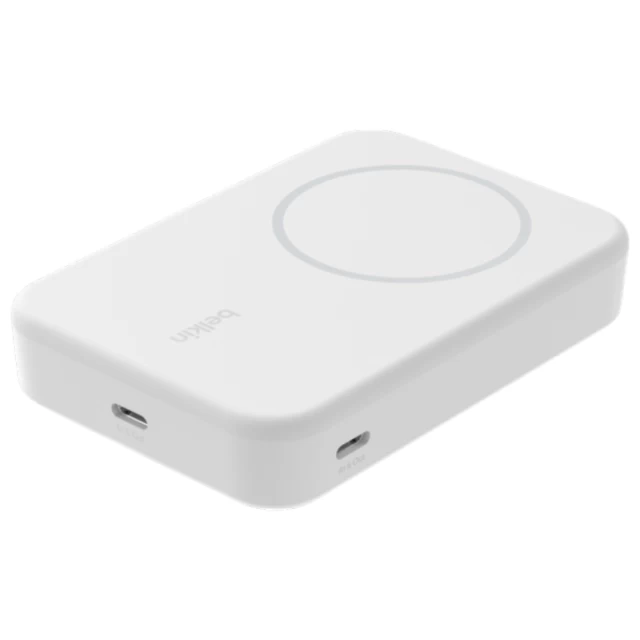 Портативное зарядное устройство Belkin BoostCharge Pro Qi2 10000mAh 15W 2xUSB-C White with MagSafe (BPD008BTWH)