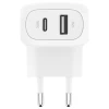 Мережевий зарядний пристрій Belkin Boost Up Charge Dual PD 42W USB-A | USB-C White (WCB009VFWH)