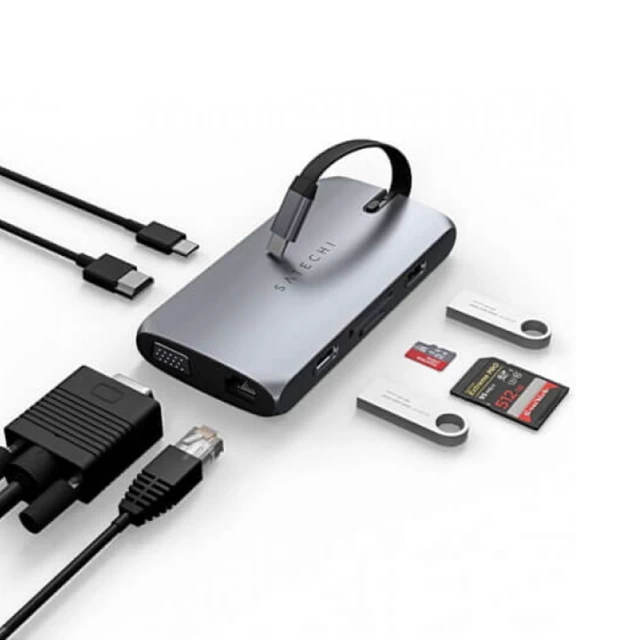 USB-хаб Satechi Aluminum USB-C On-the-Go Multiport Adapter Space Grey (ST-UCMBAM)
