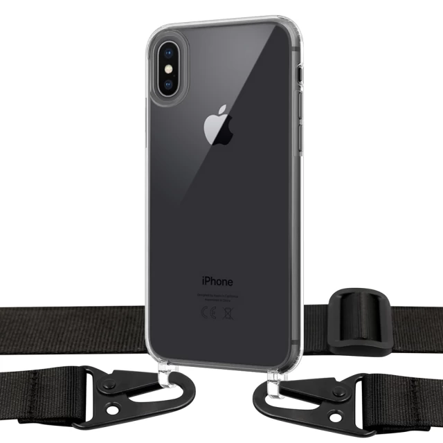 Чехол Upex Crossbody Protection Case для iPhone XS |X Crystal with Black Hook (UP81017)