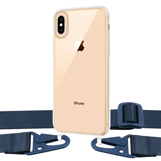 Чохол Upex Crossbody Protection Case для iPhone XS | X Crystal with Midnight Blue Hook (UP81020)