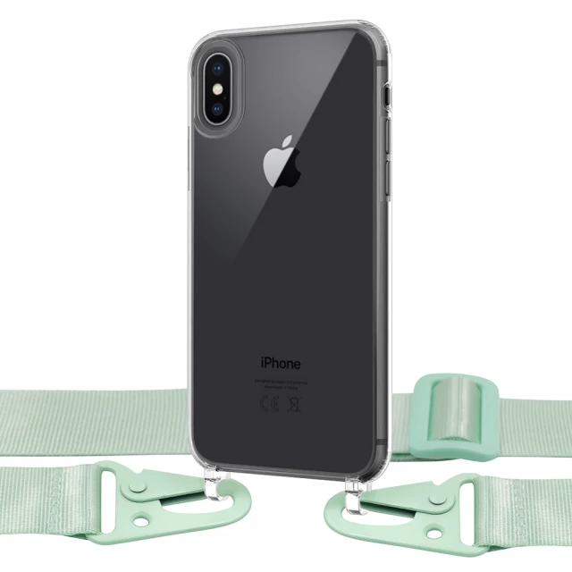 Чехол Upex Crossbody Protection Case для iPhone XS | X Crystal with Green Hook (UP81023)