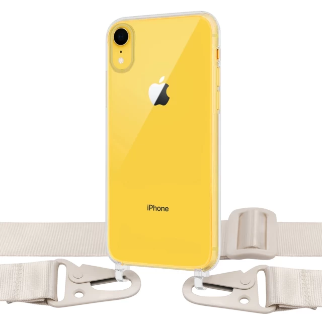 Чохол Upex Crossbody Protection Case для iPhone XR Crystal with White Hook (UP81027)