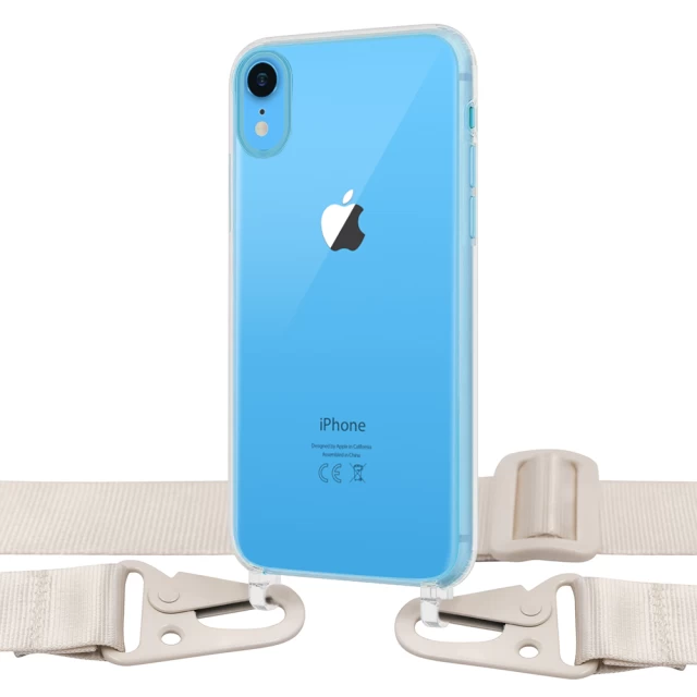 Чехол Upex Crossbody Protection Case для iPhone XR Crystal with White Hook (UP81027)