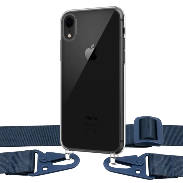 Чохол Upex Crossbody Protection Case для iPhone XR Crystal with Midnight Blue Hook (UP81028)