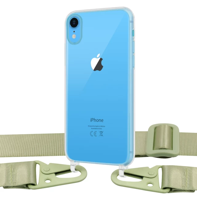 Чехол Upex Crossbody Protection Case для iPhone XR Crystal with Mint Hook (UP81029)