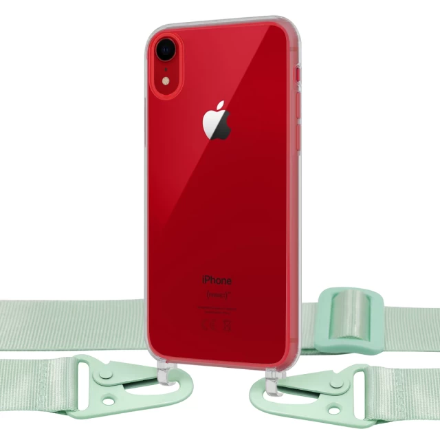 Чохол Upex Crossbody Protection Case для iPhone XR Crystal with Green Hook (UP81031)