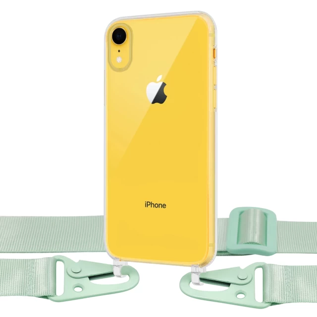 Чехол Upex Crossbody Protection Case для iPhone XR Crystal with Green Hook (UP81031)