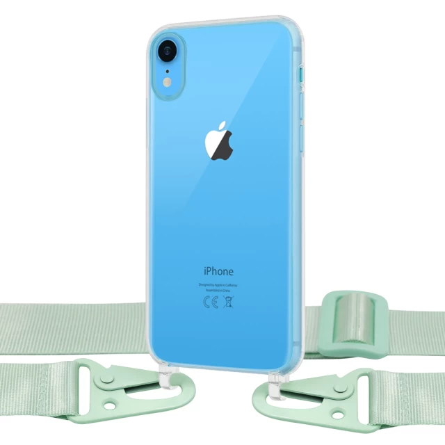 Чехол Upex Crossbody Protection Case для iPhone XR Crystal with Green Hook (UP81031)