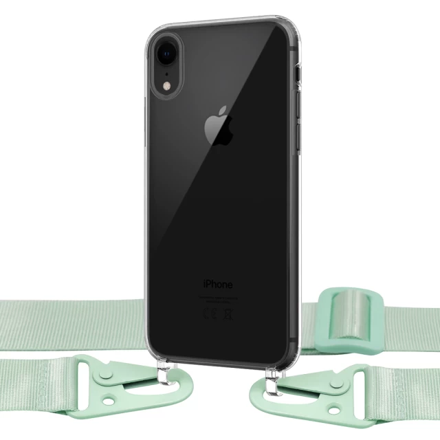 Чехол Upex Crossbody Protection Case для iPhone XR Crystal with Green Hook (UP81031)