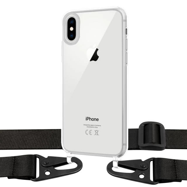 Чохол Upex Crossbody Protection Case для iPhone XS Max Crystal with Black Hook (UP81033)
