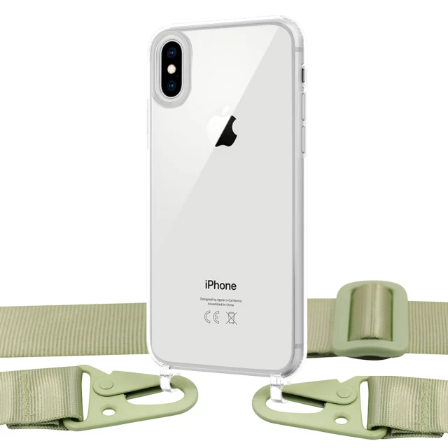 Чохол Upex Crossbody Protection Case для iPhone XS Max Crystal with Mint Hook (UP81037)