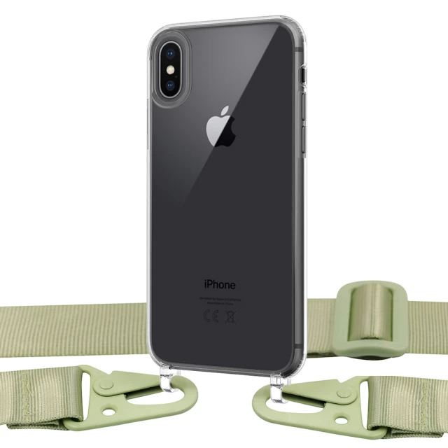 Чохол Upex Crossbody Protection Case для iPhone XS Max Crystal with Mint Hook (UP81037)