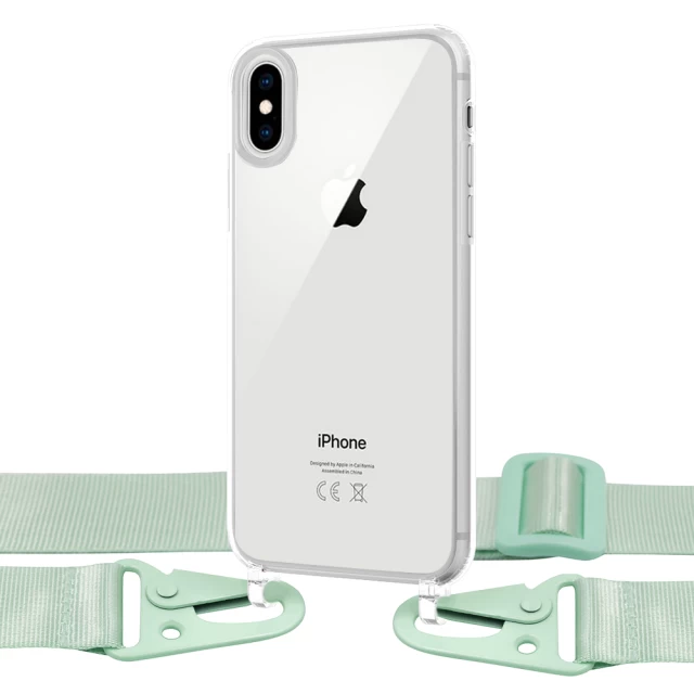 Чехол Upex Crossbody Protection Case для iPhone XS Max Crystal with Green Hook (UP81039)