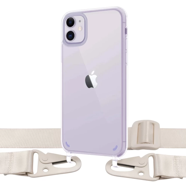 Чехол Upex Crossbody Protection Case для iPhone 11 Crystal with White Hook (UP81043)