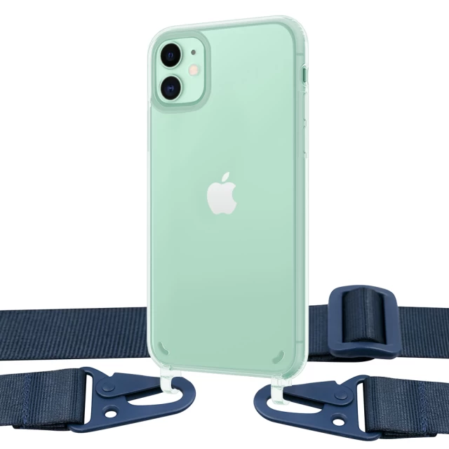 Чехол Upex Crossbody Protection Case для iPhone 11 Crystal with Midnight Blue Hook (UP81044)