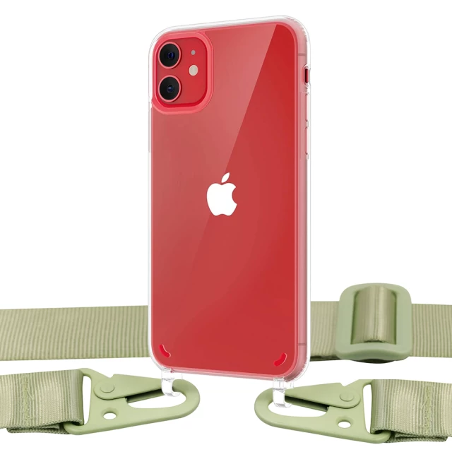 Чехол Upex Crossbody Protection Case для iPhone 11 Crystal with Mint Hook (UP81045)
