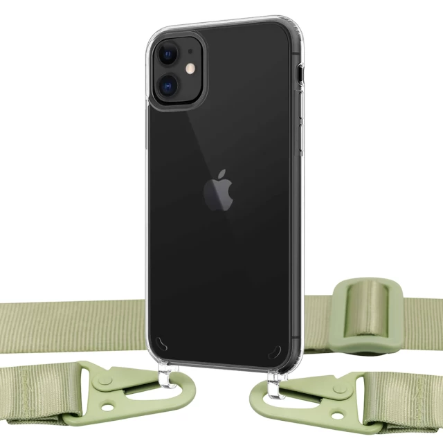 Чехол Upex Crossbody Protection Case для iPhone 11 Crystal with Mint Hook (UP81045)