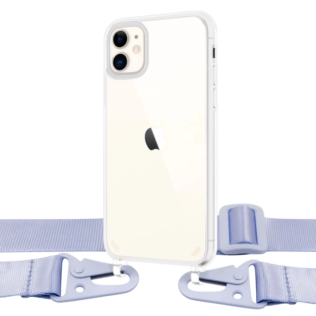 Чехол Upex Crossbody Protection Case для iPhone 11 Crystal with Purple Hook (UP81046)