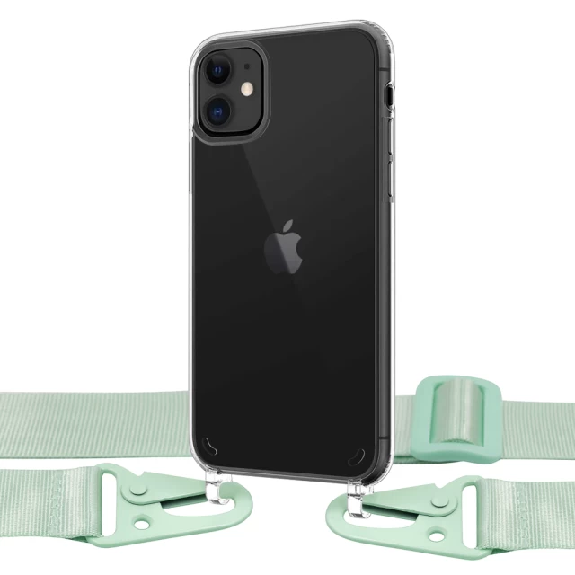 Чехол Upex Crossbody Protection Case для iPhone 11 Crystal with Green Hook (UP81047)
