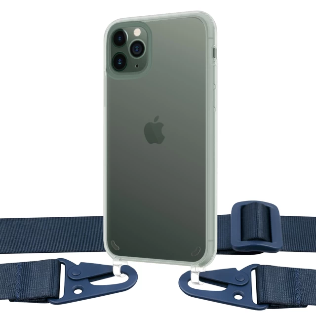 Чохол Upex Crossbody Protection Case для iPhone 11 Pro Max Crystal with Midnight Blue Hook (UP81060)