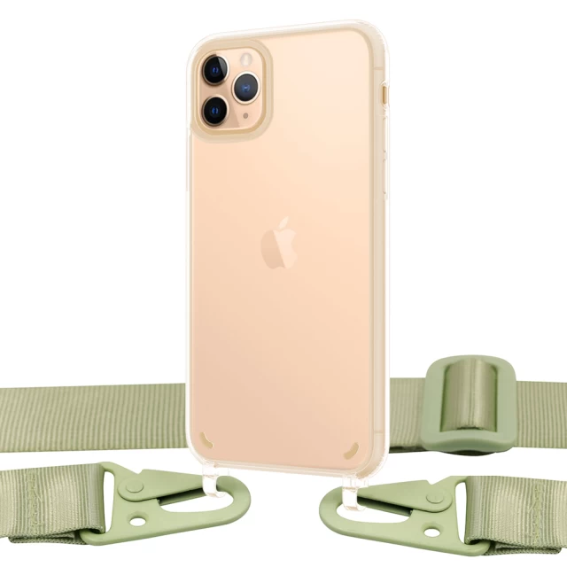 Чохол Upex Crossbody Protection Case для iPhone 11 Pro Max Crystal with Mint Hook (UP81061)