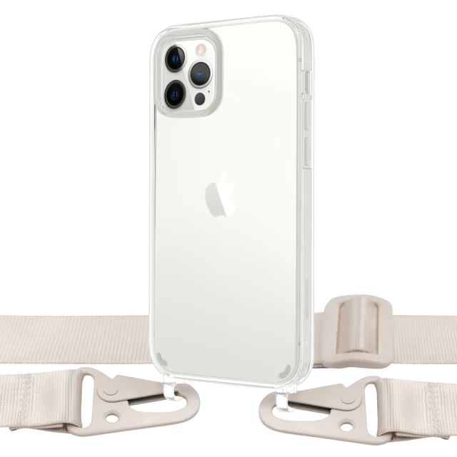 Чехол Upex Crossbody Protection Case для iPhone 12 | 12 Pro Crystal with White Hook (UP81067)