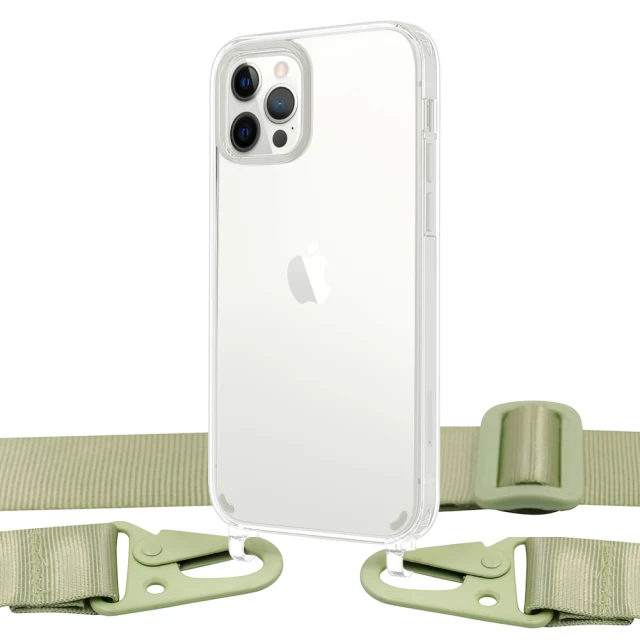 Чехол Upex Crossbody Protection Case для iPhone 12 | 12 Pro Crystal with Mint Hook (UP81069)