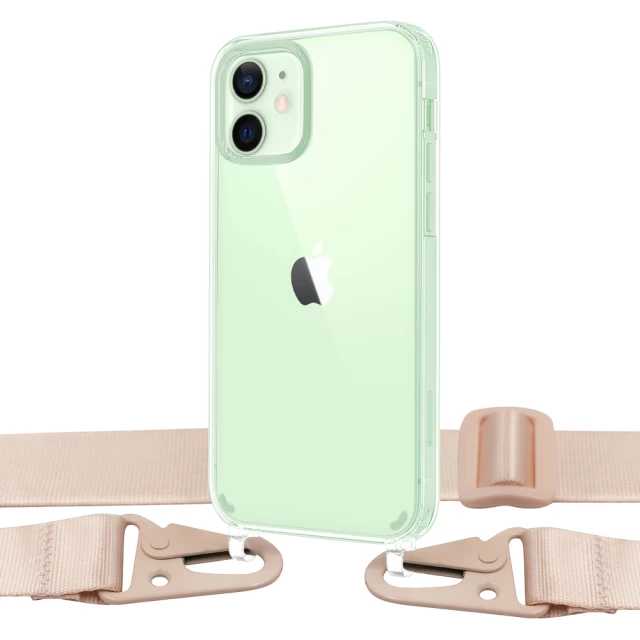 Чохол Upex Crossbody Protection Case для iPhone 12 mini Crystal with Pink Sand Hook (UP81074)