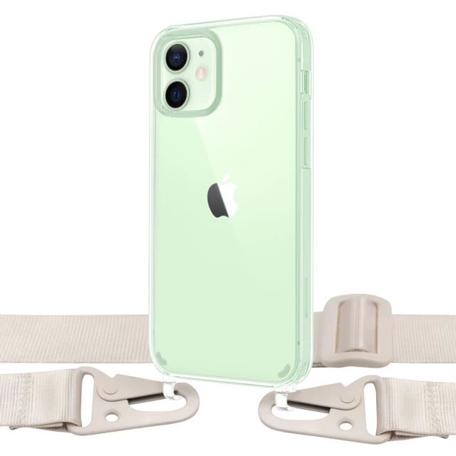 Чохол Upex Crossbody Protection Case для iPhone 12 mini Crystal with White Hook (UP81075)