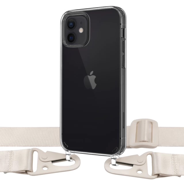 Чохол Upex Crossbody Protection Case для iPhone 12 mini Crystal with White Hook (UP81075)