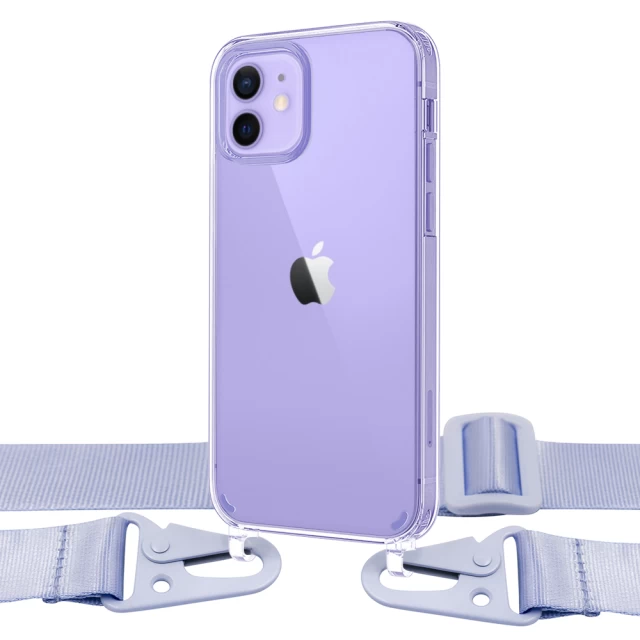 Чехол Upex Crossbody Protection Case для iPhone 12 mini Crystal with Purple Hook (UP81078)