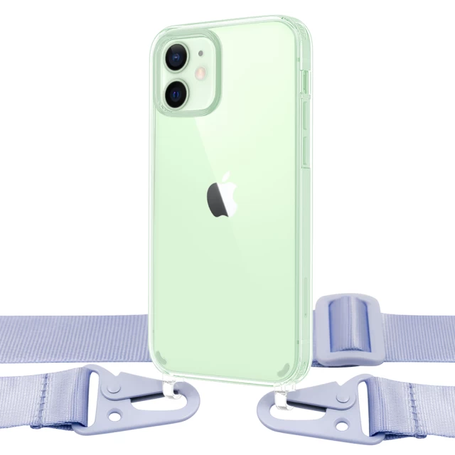 Чохол Upex Crossbody Protection Case для iPhone 12 mini Crystal with Purple Hook (UP81078)