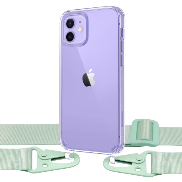 Чохол Upex Crossbody Protection Case для iPhone 12 mini Crystal with Green Hook (UP81079)