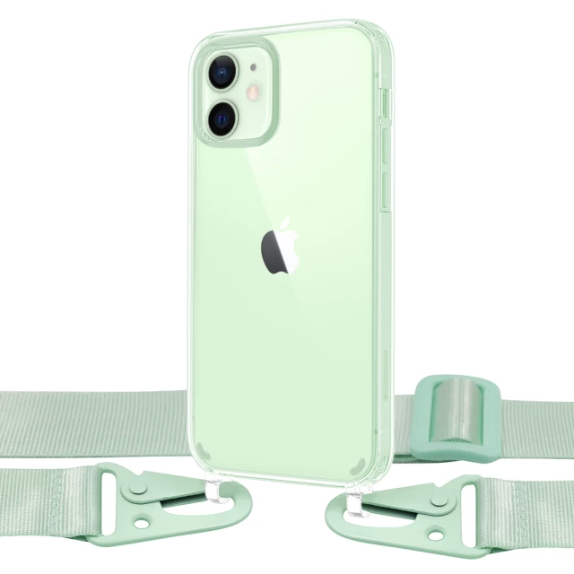 Чохол Upex Crossbody Protection Case для iPhone 12 mini Crystal with Green Hook (UP81079)