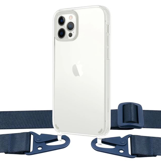 Чехол Upex Crossbody Protection Case для iPhone 12 Pro Max Crystal with Midnight Blue Hook (UP81084)